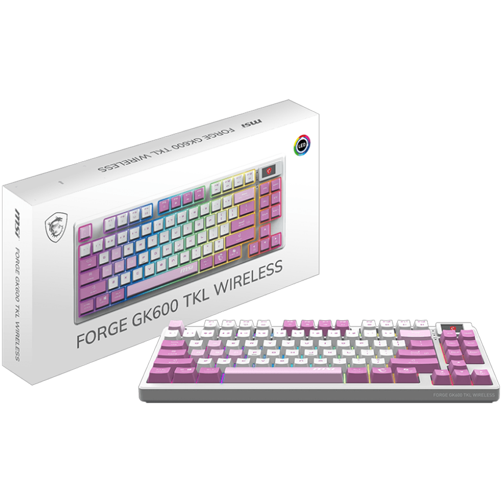 MSI FORGE GK600 VIOLET TKL RGB Mekanik Kablolu Gaming Klavye