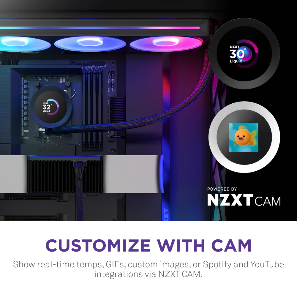 NZXT Kraken Plus 360 AIO LCD 360mm RGB Siyah Sıvı İşlemci Soğutucusu