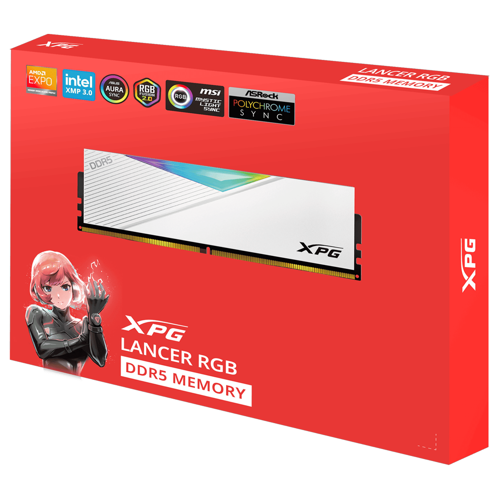XPG Lancer RGB DDR5 16GB 6000 CL30 32GB白 XPG Lancer RGB DDR5 16GB 6000 CL30 32GB白 LANCER RGB DDR5 MEMORY | XPG