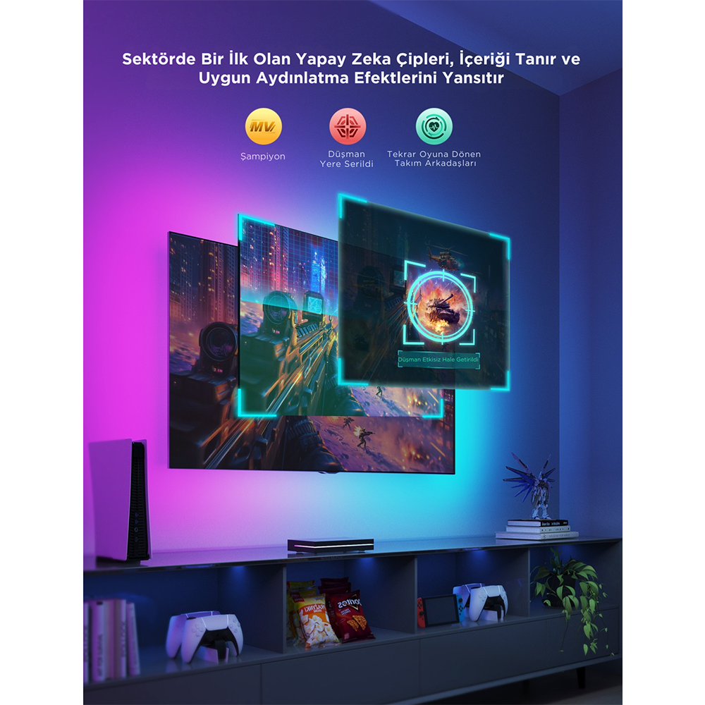 GOVEE AI 8K 55-65 inç TV Arkası LED Ambiyans Aydınlatma