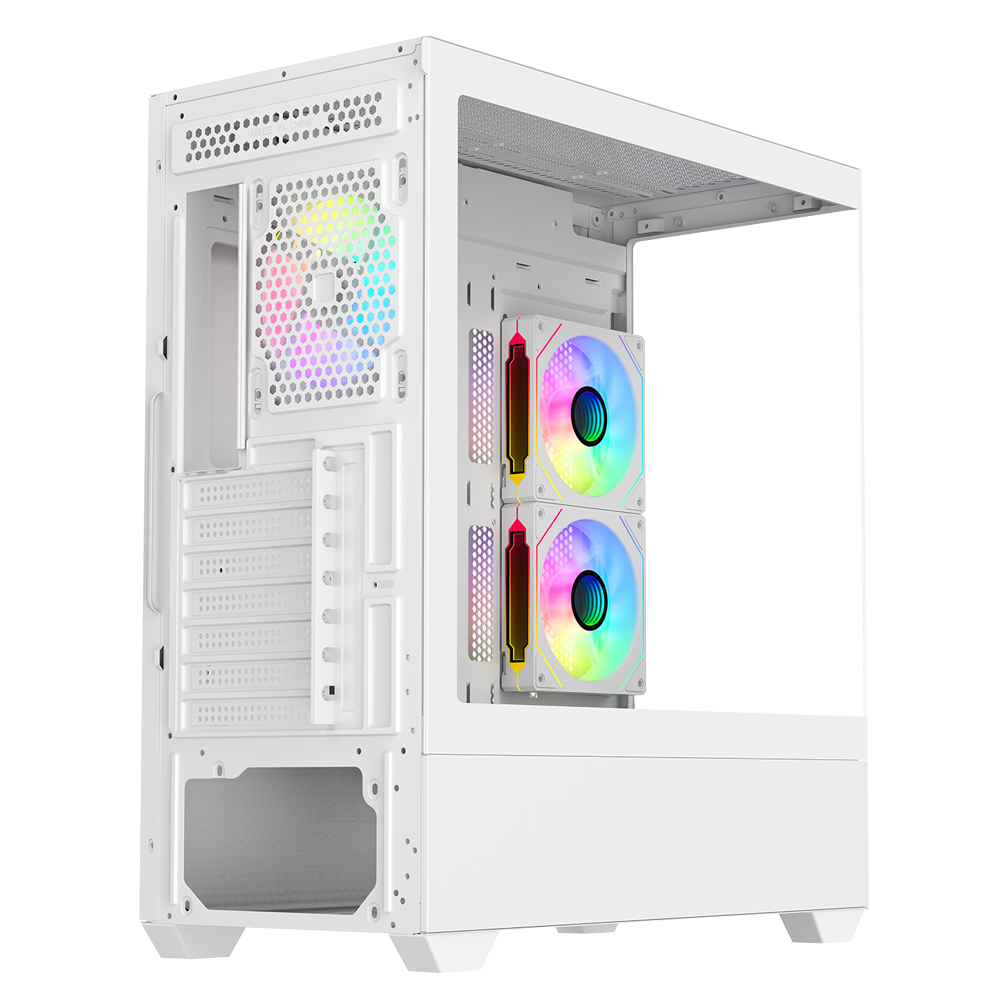 Rampage CALIBRE 750W 80+ Bronze Tempered Glass USB3.0 ARGB ATX Beyaz Gaming Kasa