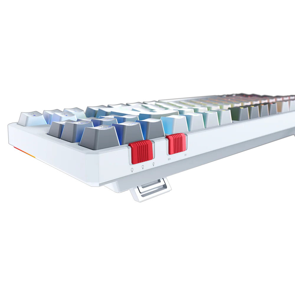 Rampage YORU TKL Beyaz/Gri Type-C Bağlantılı OUTEMU Red Swich Q Mekanik RGB Gaming Klavye