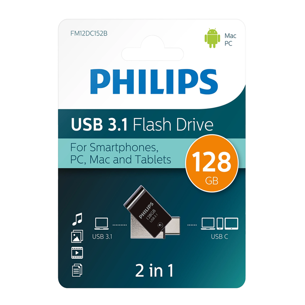 Philips 128GB 2 in 1 USB-C/USB 3.1 USB Bellek