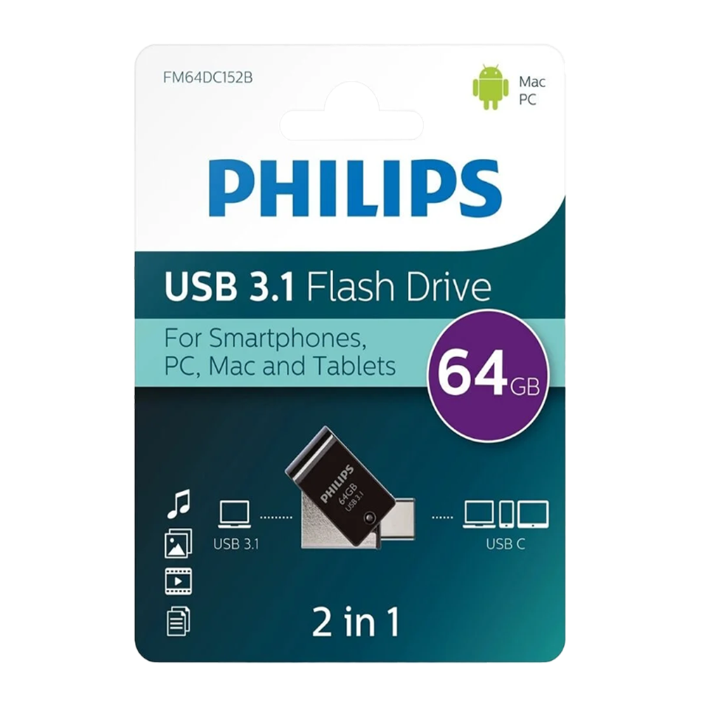 Philips 64GB 2 in 1 USB-C/USB 3.1 USB Bellek
