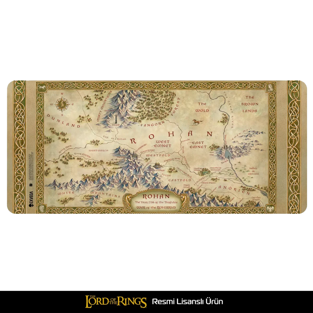 EXVEGA Lord Of The Rings War Of The Rohirrim Map XXL Mousepad 90×40