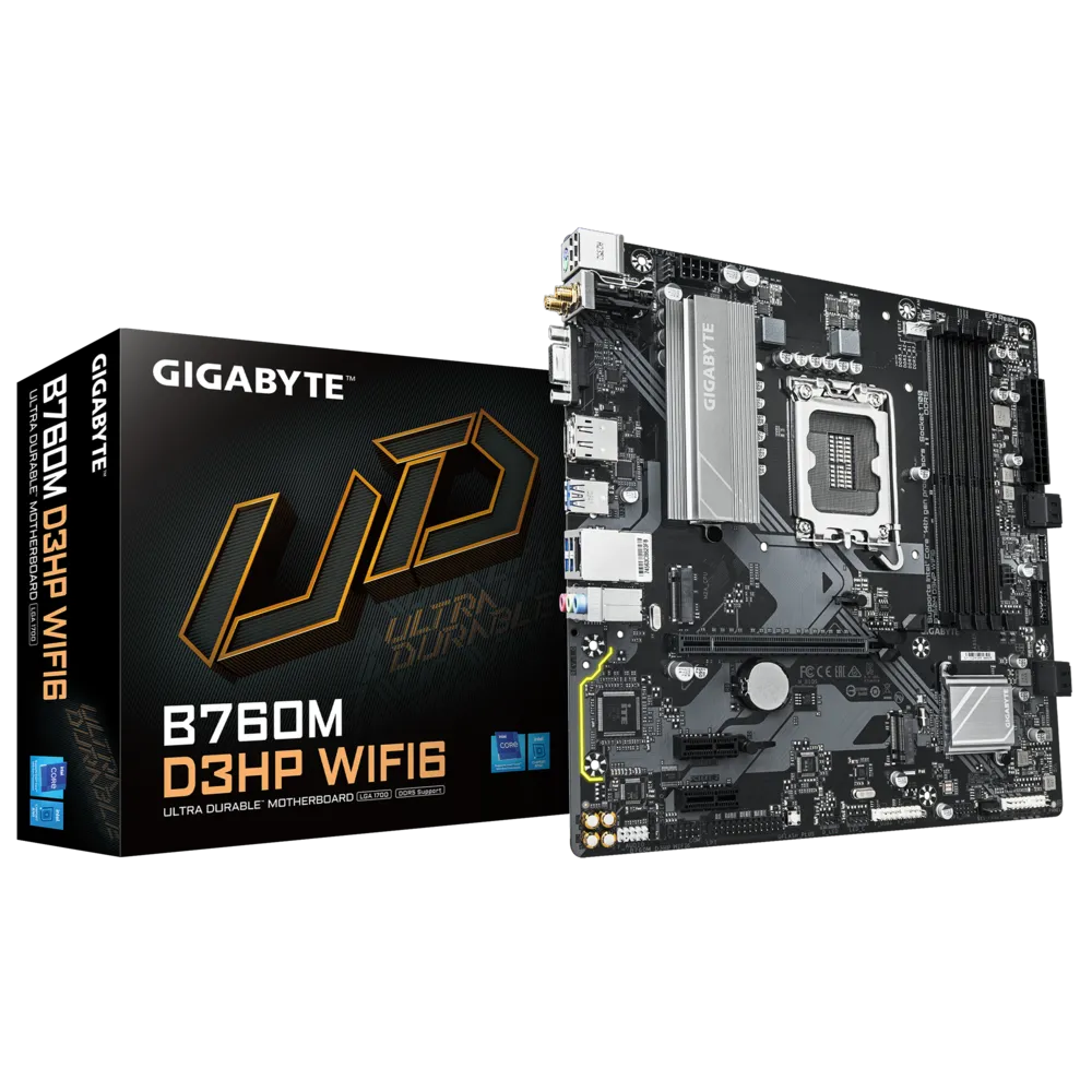 GIGABYTE B760M D3HP WIFI6 5600MHz(OC) DDR5 Soket 1700 M.2 HDMI DP mATX Anakart