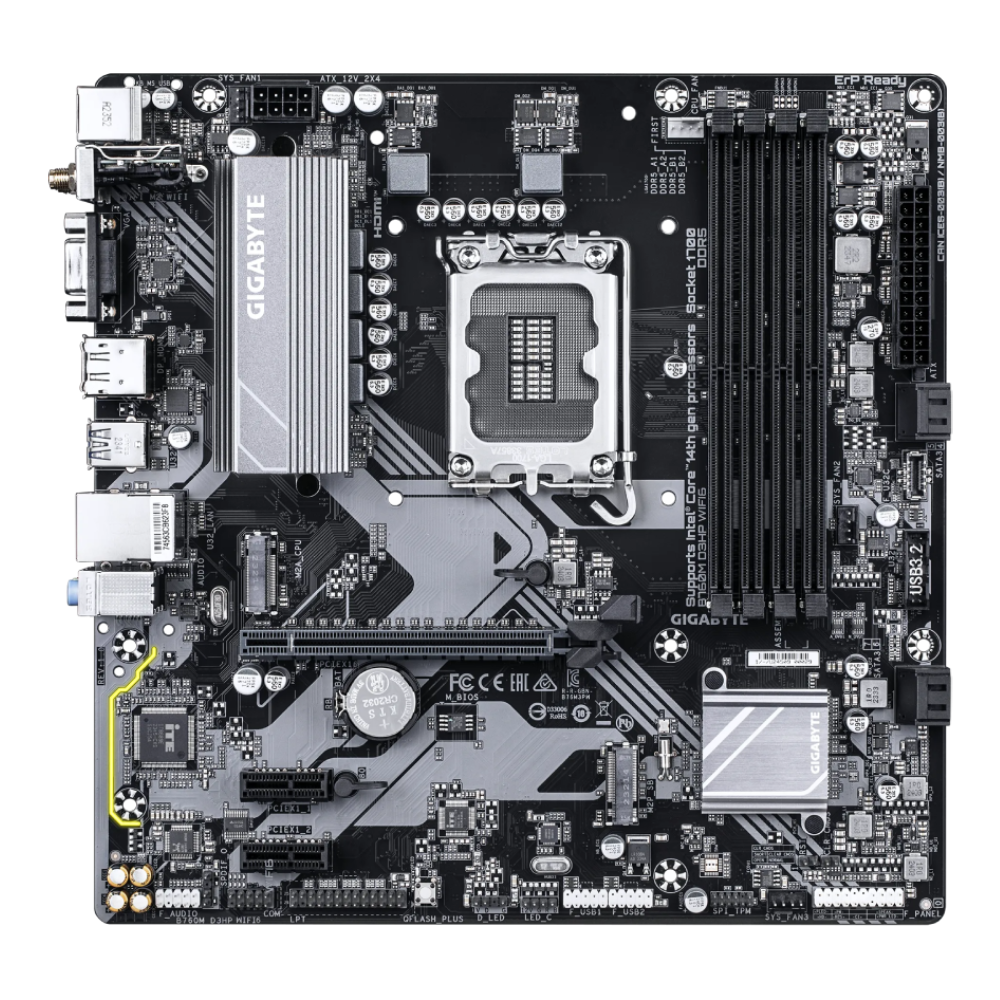 GIGABYTE B760M D3HP WIFI6 5600MHz(OC) DDR5 Soket 1700 M.2 HDMI DP mATX Anakart