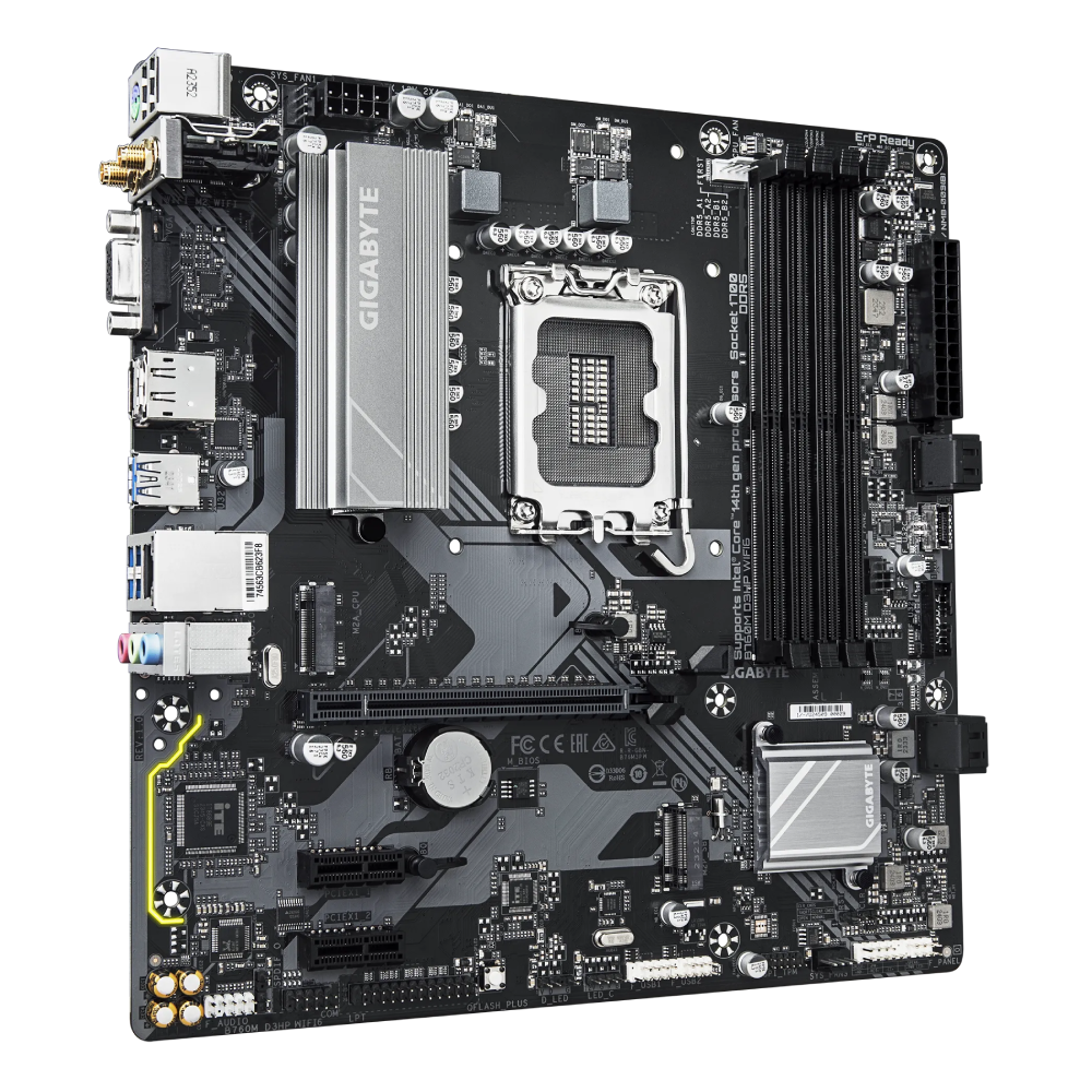 GIGABYTE B760M D3HP WIFI6 5600MHz(OC) DDR5 Soket 1700 M.2 HDMI DP mATX Anakart