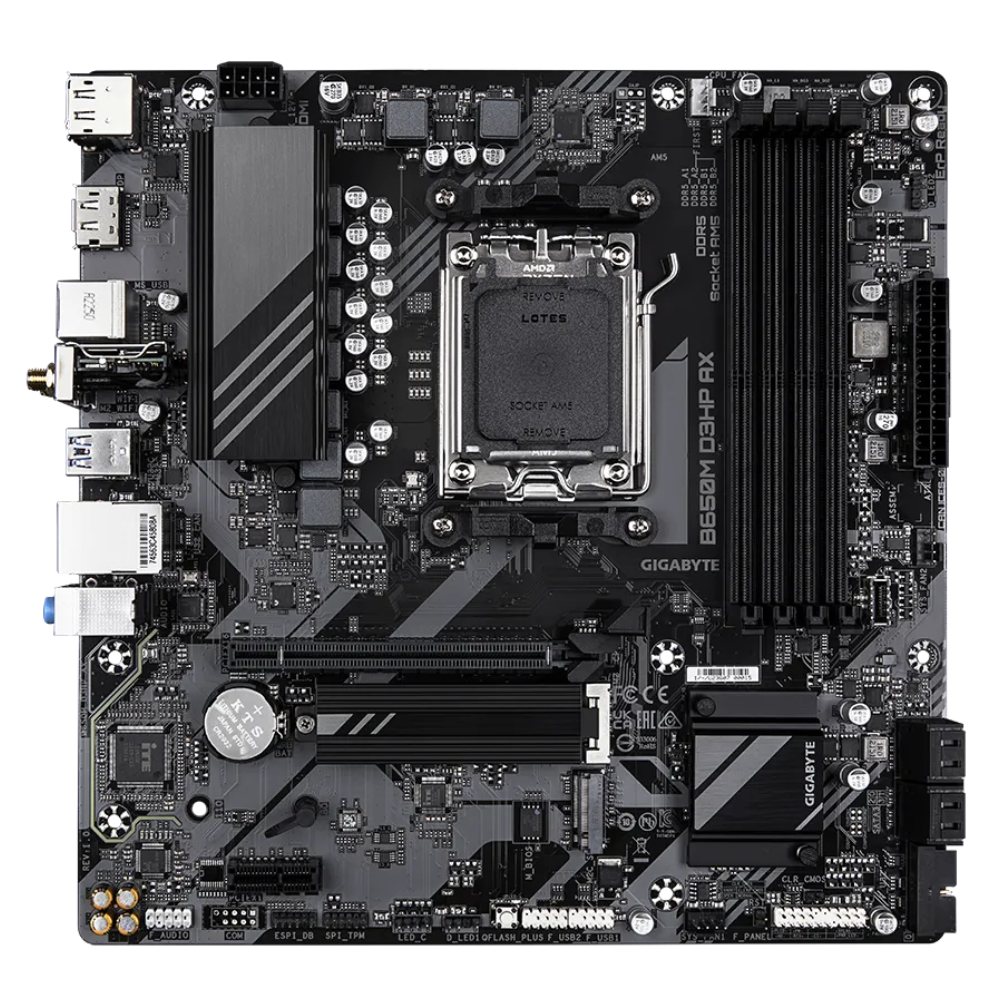 GIGABYTE B650M D3HP AX 8000MHz(OC) DDR5 Soket AM5 M.2 HDMI DP mATX Anakart