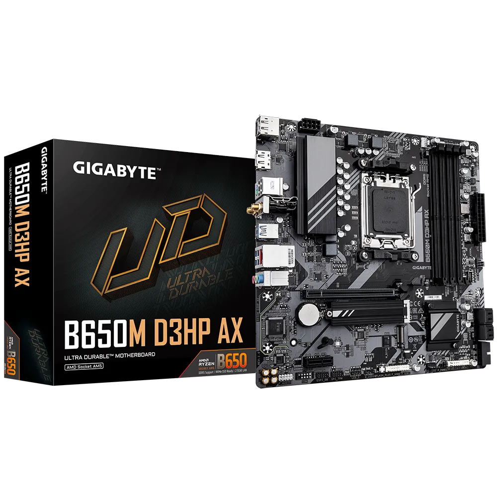 GIGABYTE B650M D3HP AX 8000MHz(OC) DDR5 Soket AM5 M.2 HDMI DP mATX Anakart
