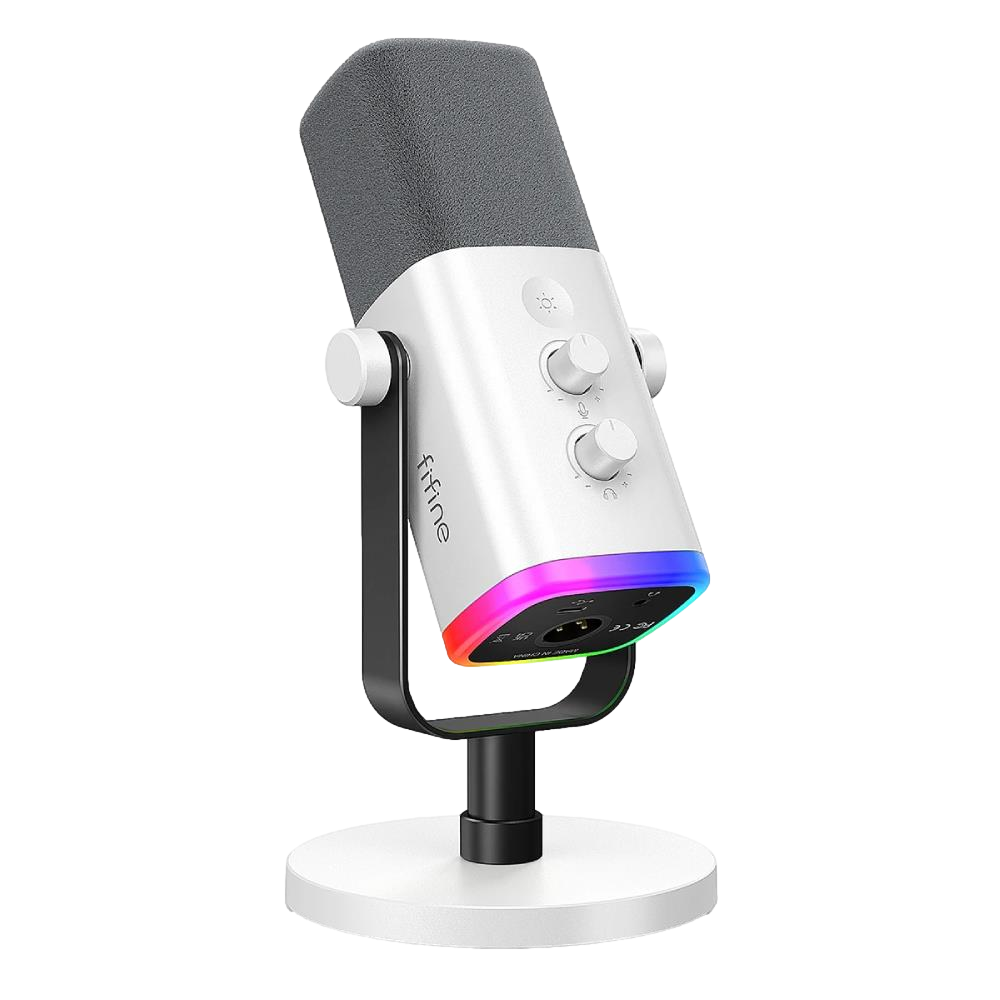 Fifine AM8W XLR USB RGB Dinamik Cardioid Yayıncı Mikrofonu