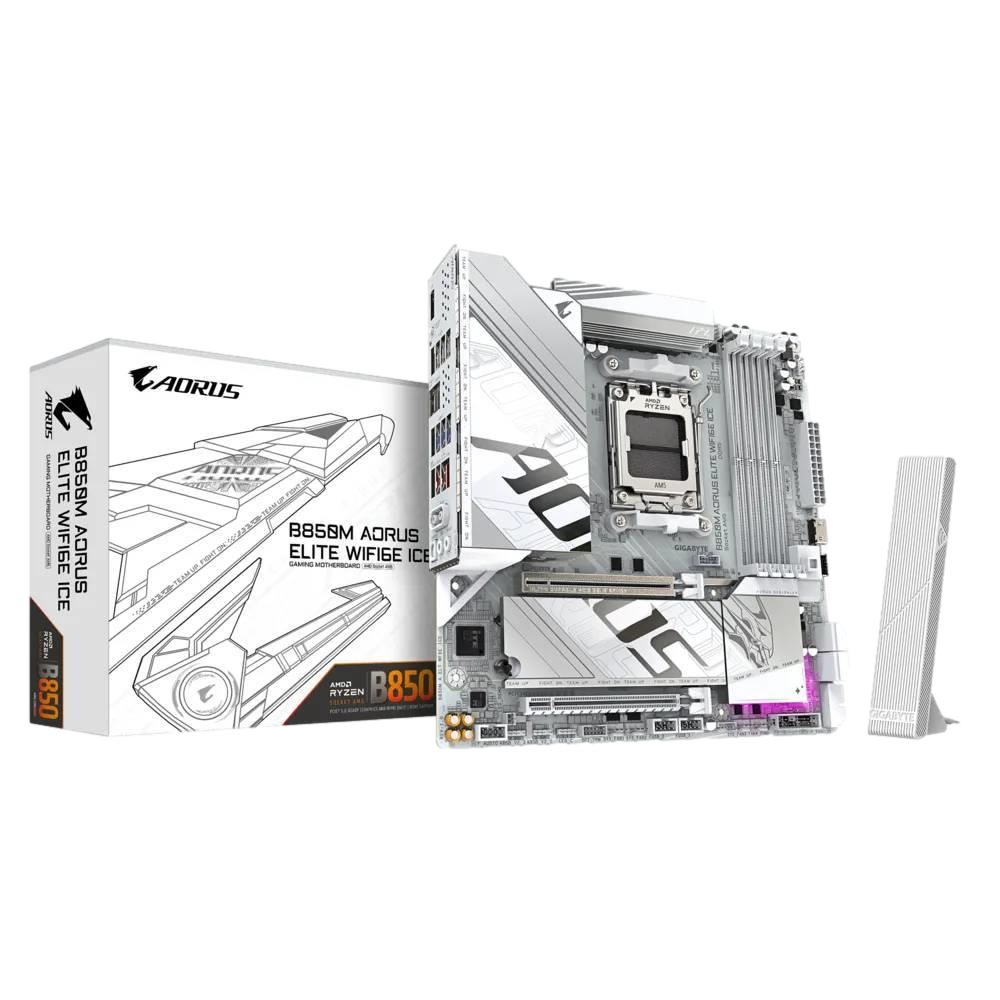 GIGABYTE B850M AORUS ELITE WIFI6E ICE 8200MHz OC DDR5 Soket AM5 M.2 HDMI DP mATX Anakart