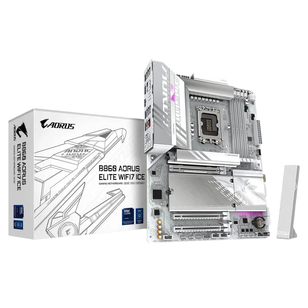GIGABYTE B860 AORUS ELITE WIFI7 ICE 9200MHz OC DDR5 Soket 1851 M.2 USB4 HDMI DP ATX Anakart