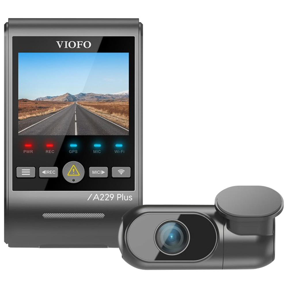 VIOFO A229 Plus 2 Kameralı Ön+Arka 2K+2K HDR Sony Starvis 2 Sensörlü Wi-Fi GPS'li Araç Kamerası