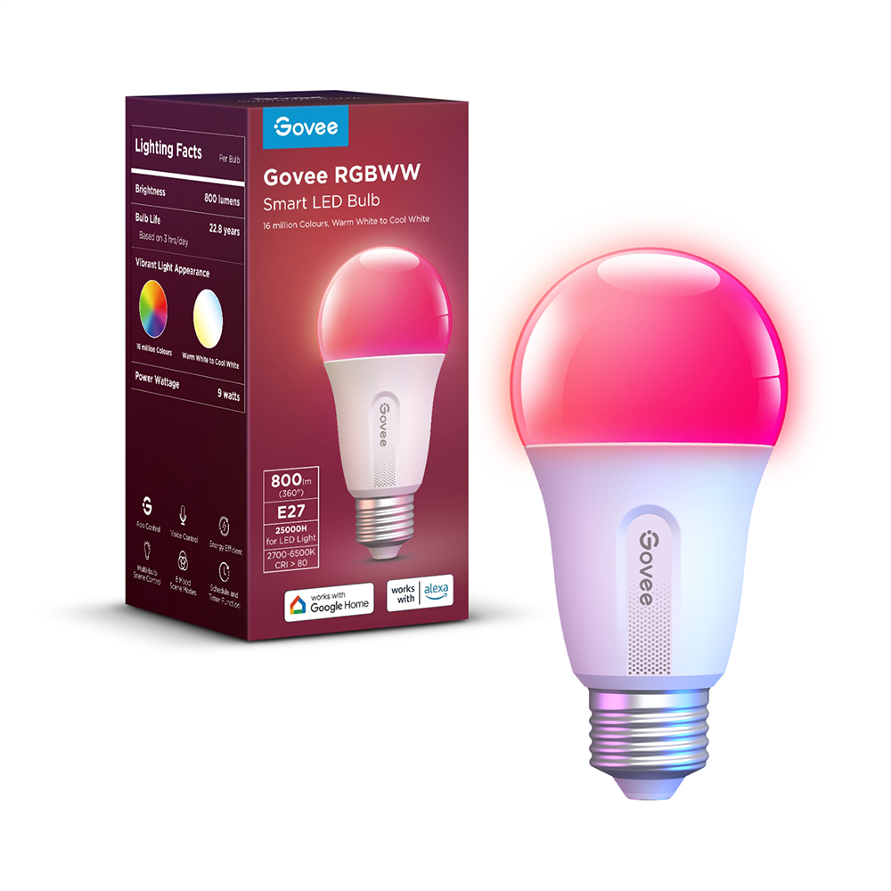 GOVEE Akıllı Wifi + BT 800 Lm Ampul