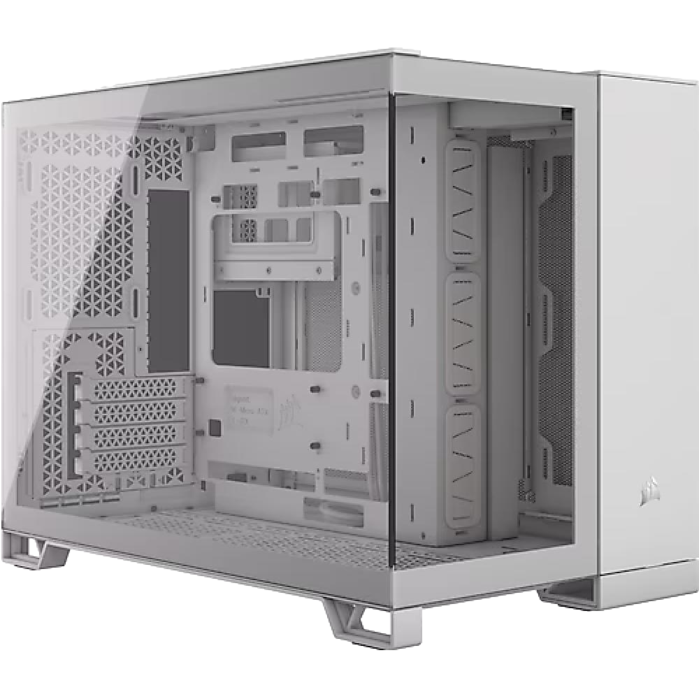 CORSAIR iCUE 2500X Dual Chamber Tempered Glass USB 3.2 Beyaz mATX Kasa