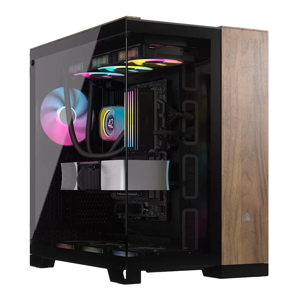CORSAIR 6500X Tempered Glass Dual Chamber USB 3.2 Type-C Siyah/Ceviz Ağacı Mid Tower ATX Kasa