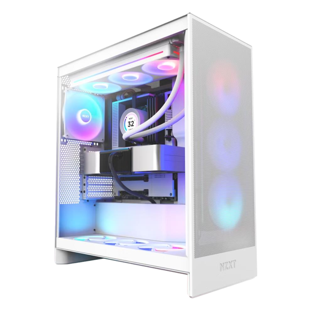 NZXT H7 Flow 2024 Edition USB 3.2 RGB Beyaz ATX Mid Tower Kasa
