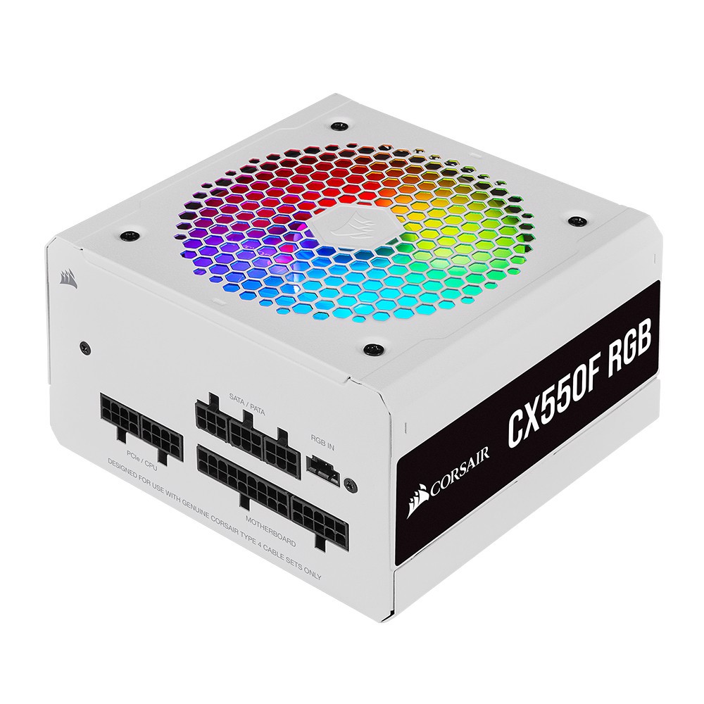 CORSAIR CX550F RGB 550W 80+ Bronze Beyaz Full Modüler 120mm Fanlı PSU