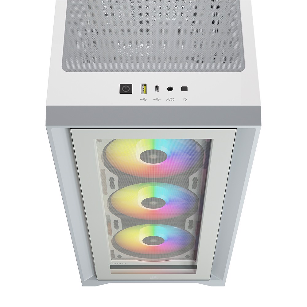 CORSAIR iCUE 4000X RGB Tempered Glass Beyaz Mid Tower Kasa