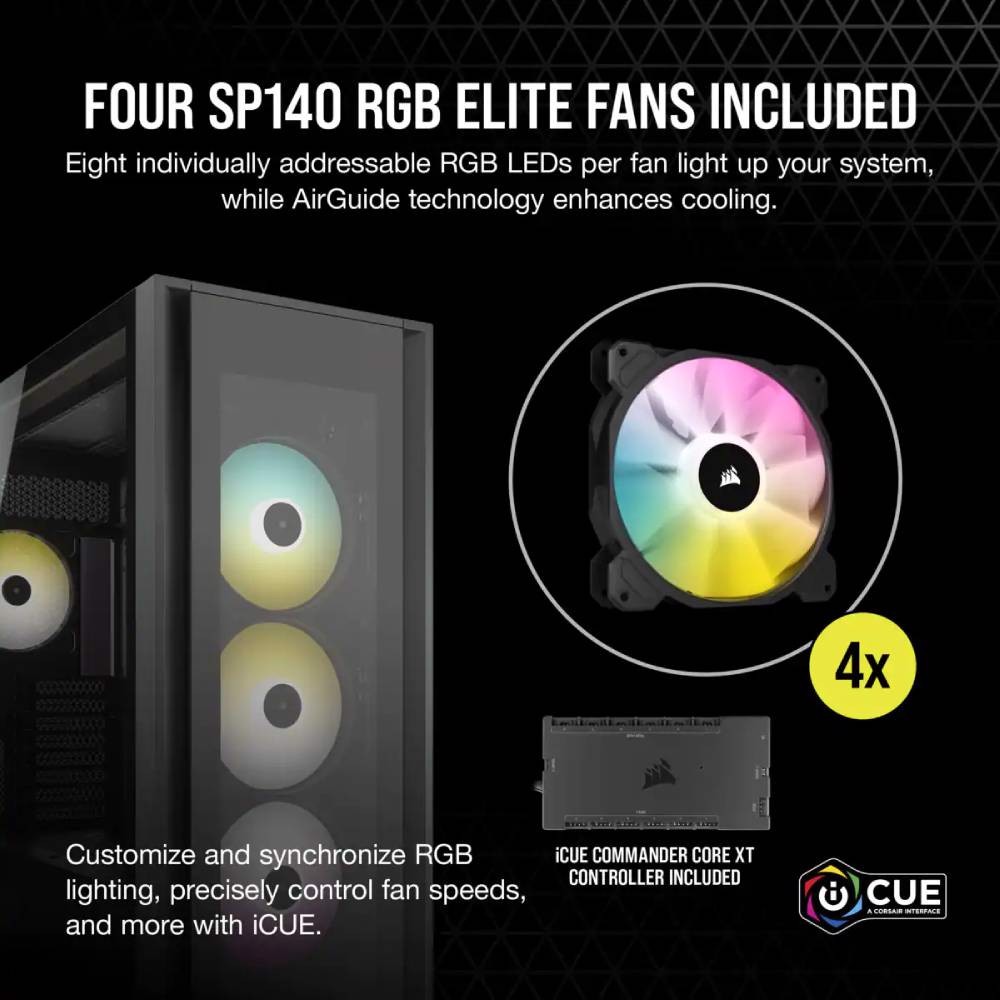 CORSAIR iCUE 7000X RGB Tempered Glass Siyah ATX Full Tower Kasa
