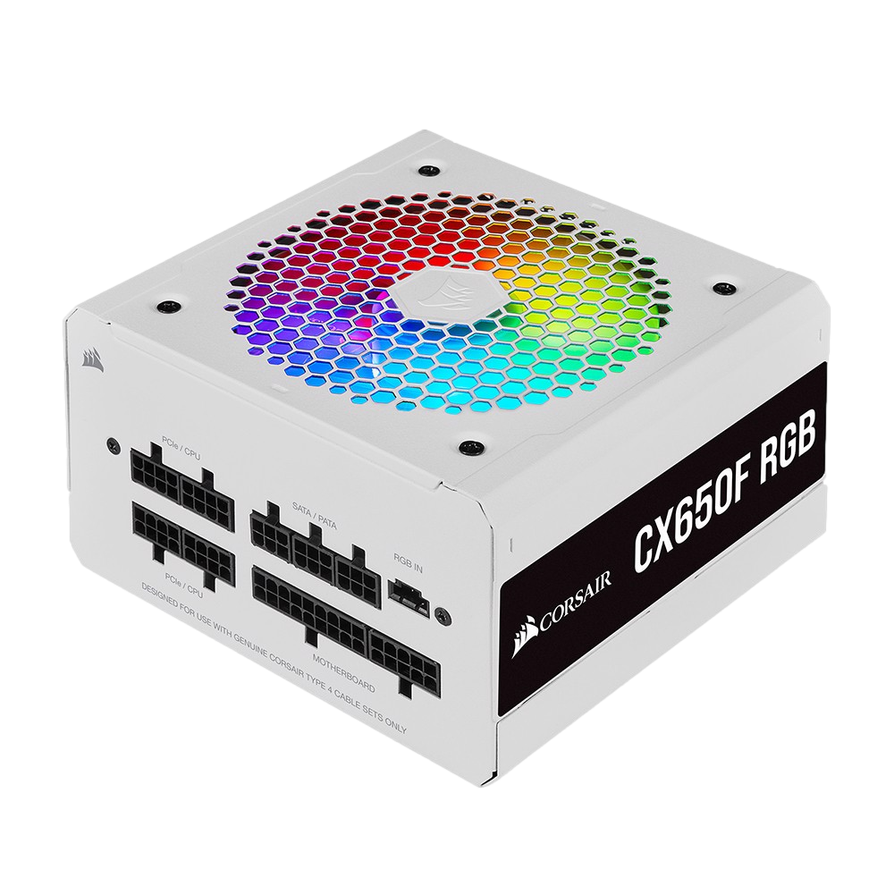 CORSAIR CX650F RGB 650W 80+ Bronze Beyaz Full Modüler 120mm Fanlı PSU