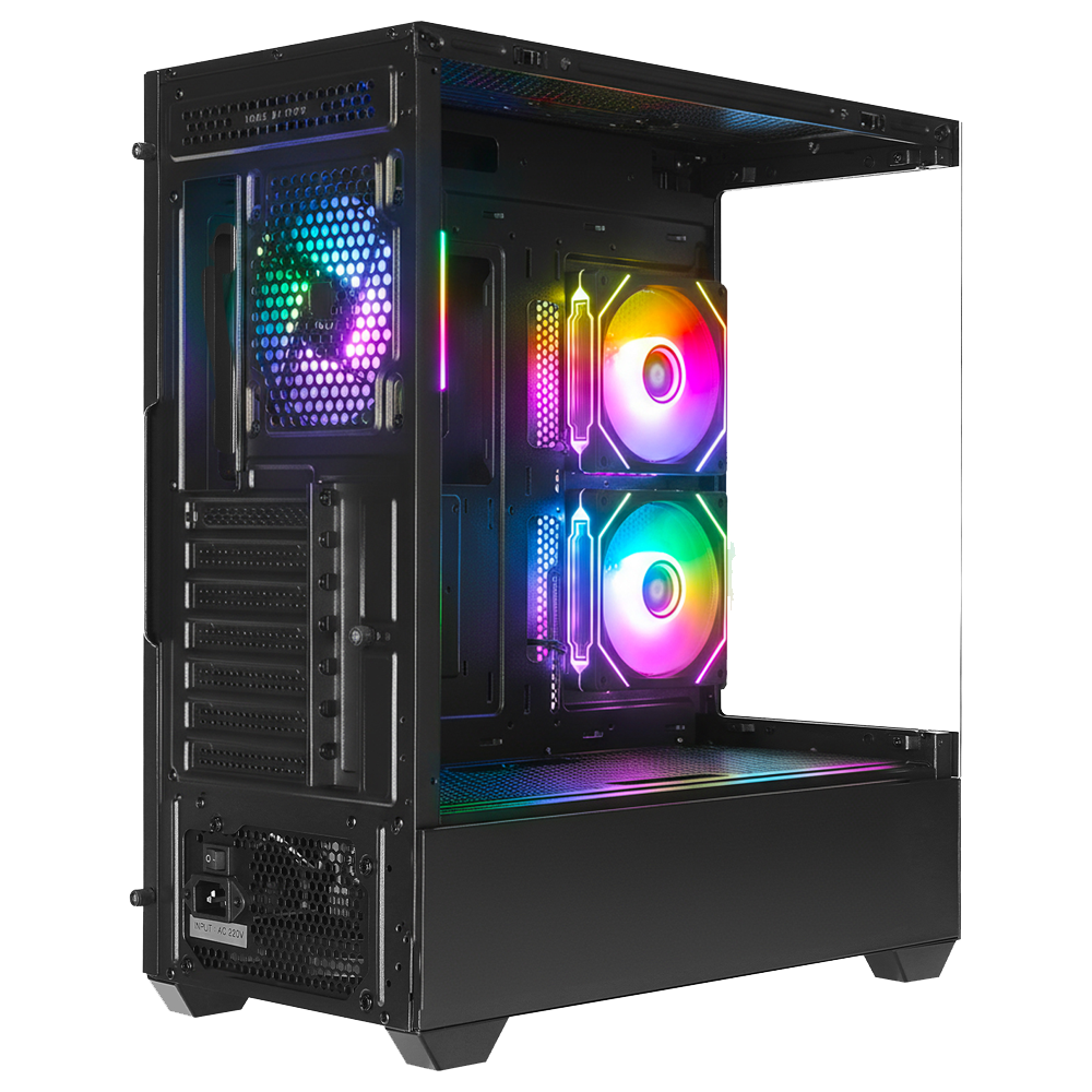 Rampage HYDRA V4 750W 80+ Bronze Tempered Glass USB3.0 RGB ATX Siyah Gaming Kasa