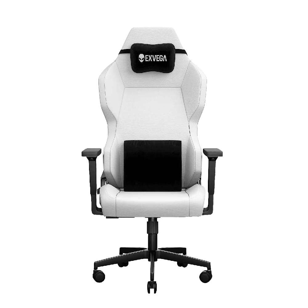 EXVEGA Andromeda 2025 Masajlı Dokuma Kumaş Beyaz Gaming Koltuk