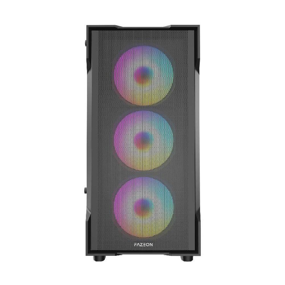 FAZEON F1 650W 80+ Bronze Tempered Glass Mesh 4x Rainbow Fanlı USB 3.0 mATX Bilgisayar Kasası