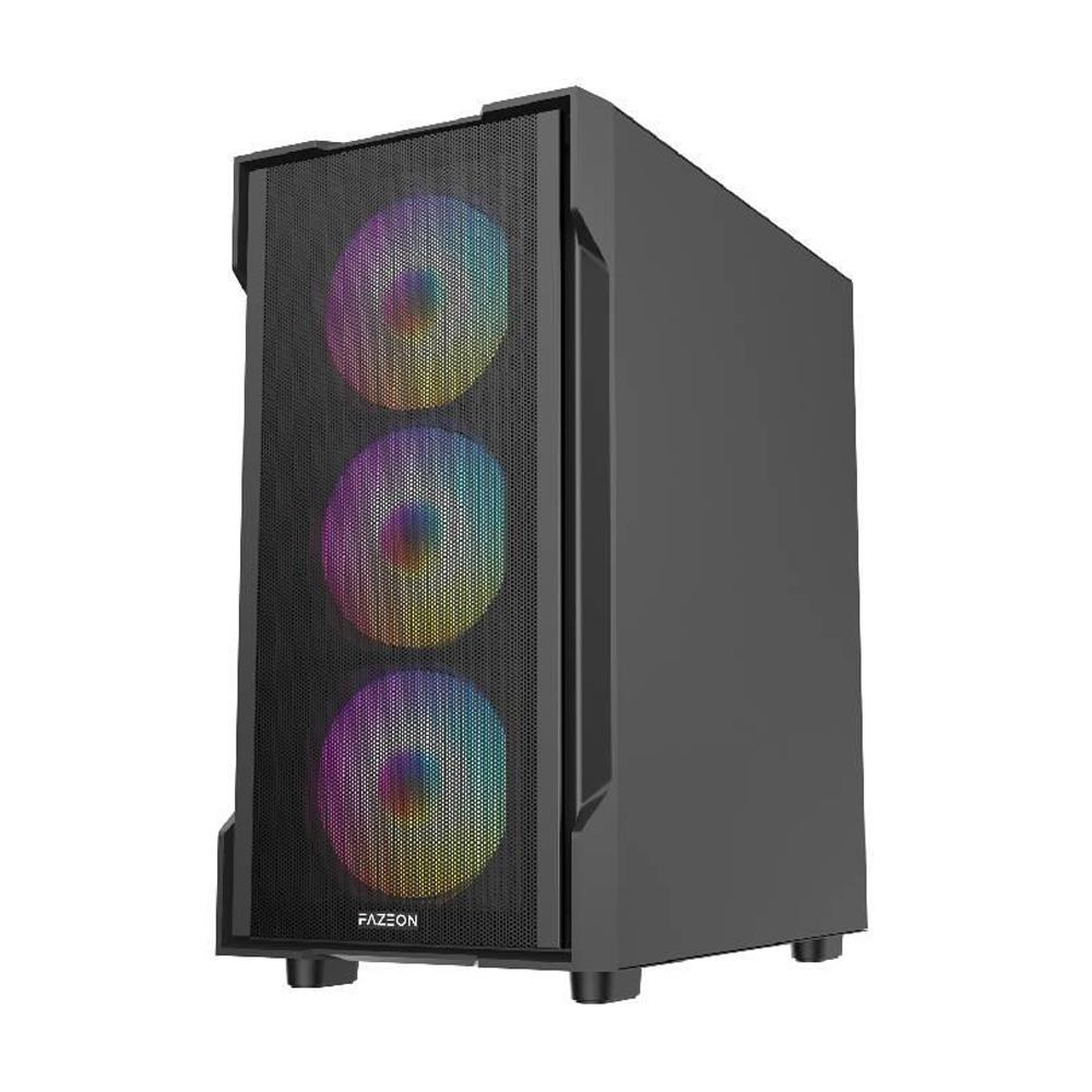 FAZEON F1 650W 80+ Bronze Tempered Glass Mesh 4x Rainbow Fanlı USB 3.0 mATX Bilgisayar Kasası