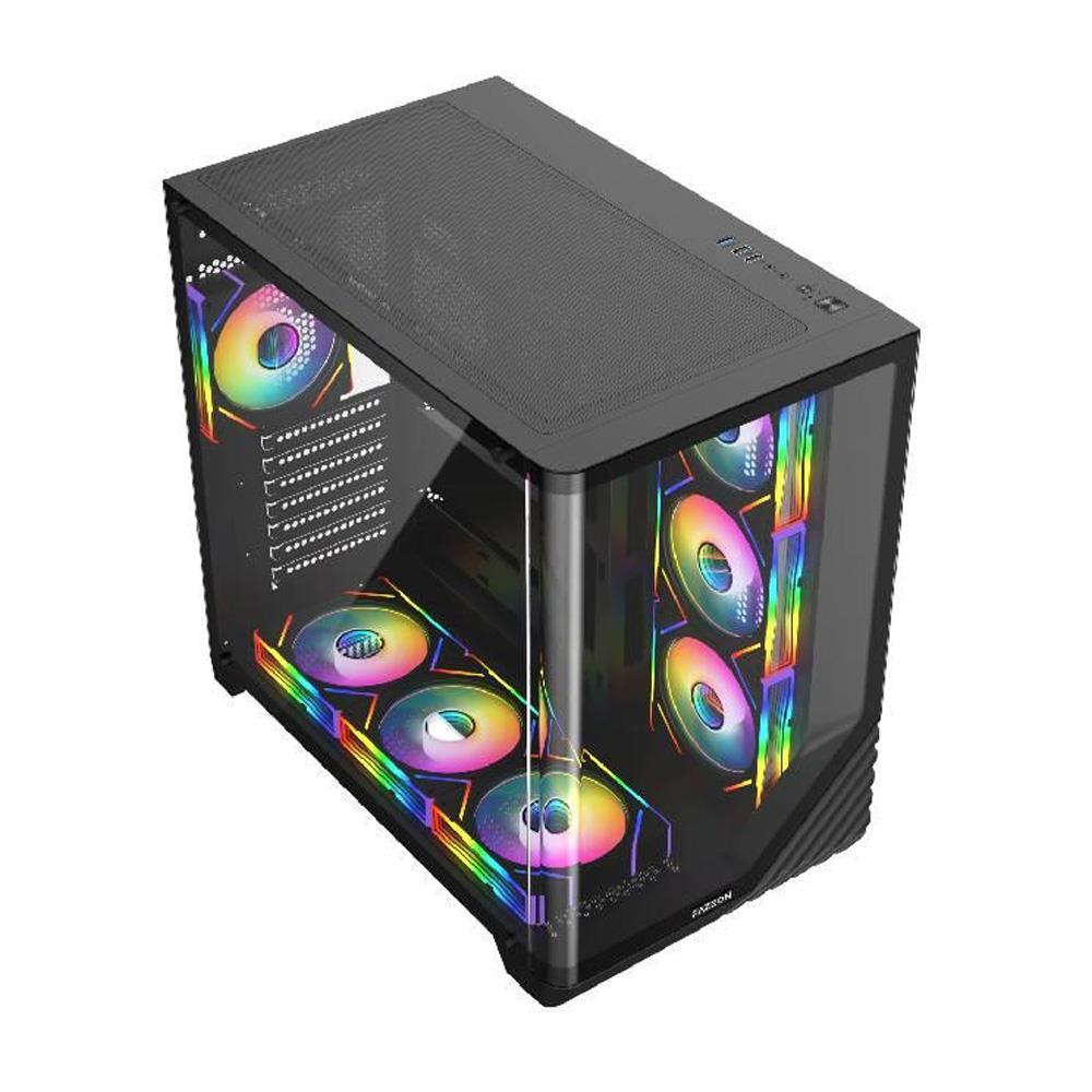 FAZEON F3 750W 80+ Bronze Tempered Glass 7x ARGB Fanlı USB 3.0 ATX Bilgisayar Kasası