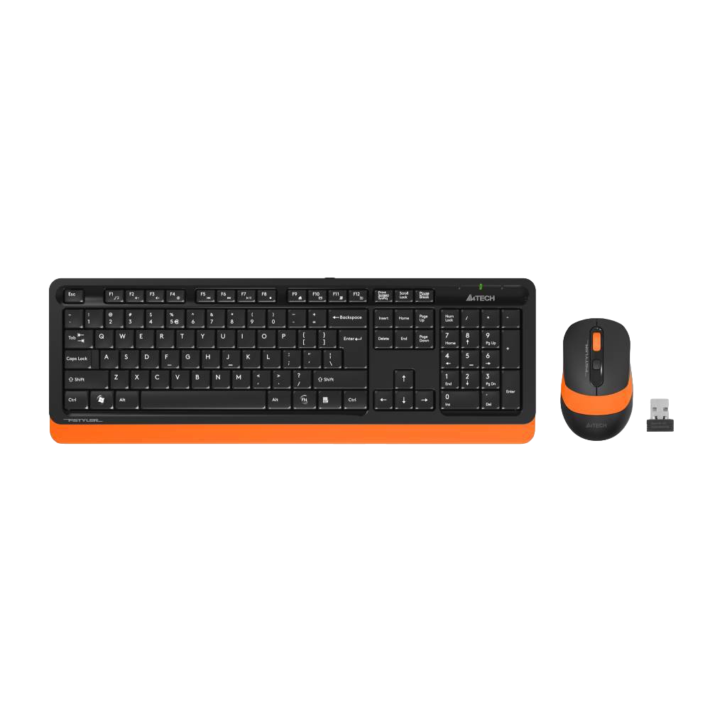 A4 Tech Fsytler FG1010 Turuncu Türkçe Q Kablosuz Klavye Mouse Set