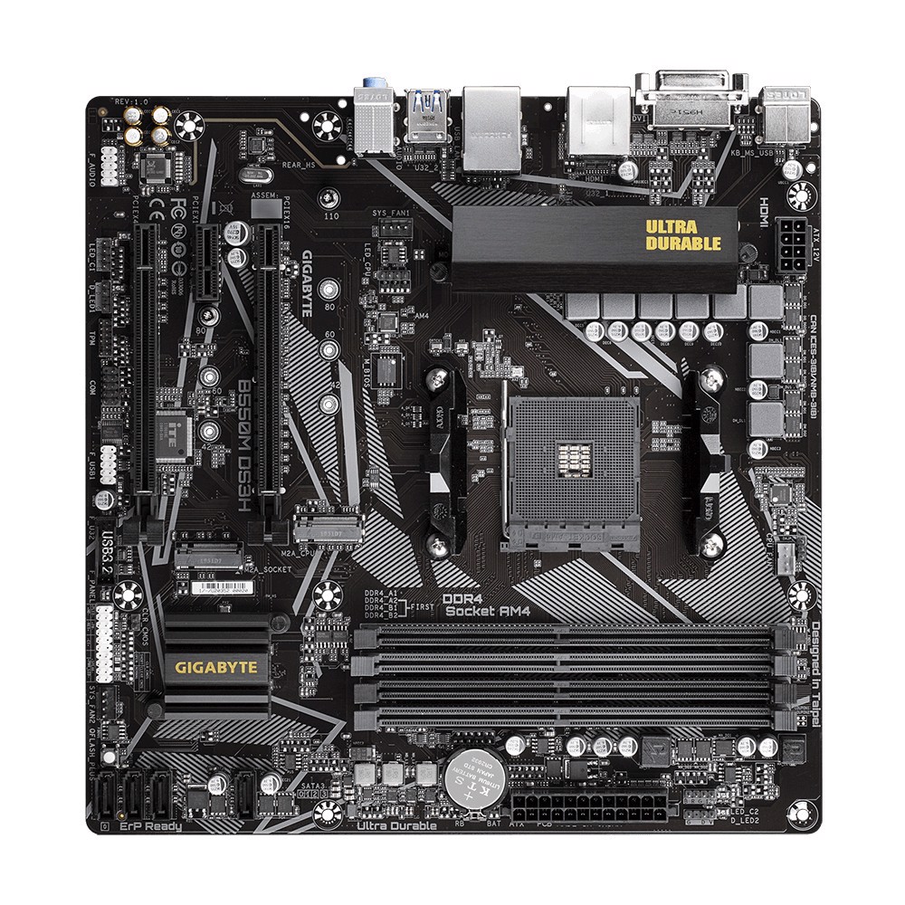 GIGABYTE B550M DS3H 4733MHz(OC) DDR4 Soket AM4 M.2 HDMI DVI mATX Anakart