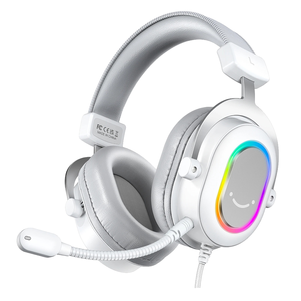Fifine Ampligame H6 Mikrofonlu Gaming 7.1 Beyaz RGB Kulaklık