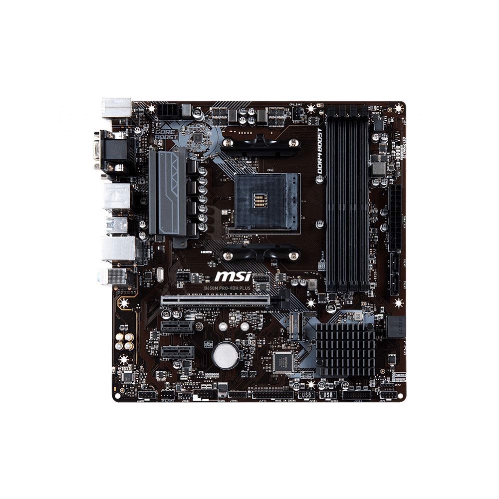 MSI B450M PRO-VDH PLUS 3466MHz(OC) DDR4 Soket AM4 M.2 HDMI DVI VGA mATX Anakart