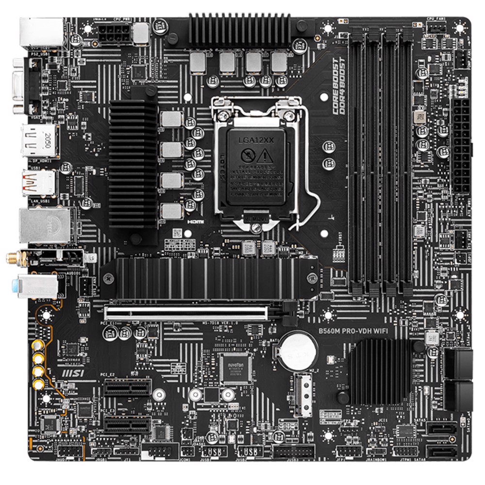 MSI B560M PRO VDH WIFI 5066Mhz(OC) DDR4 Soket 1200 M.2 HDMI VGA DP WIFI mATX Anakart
