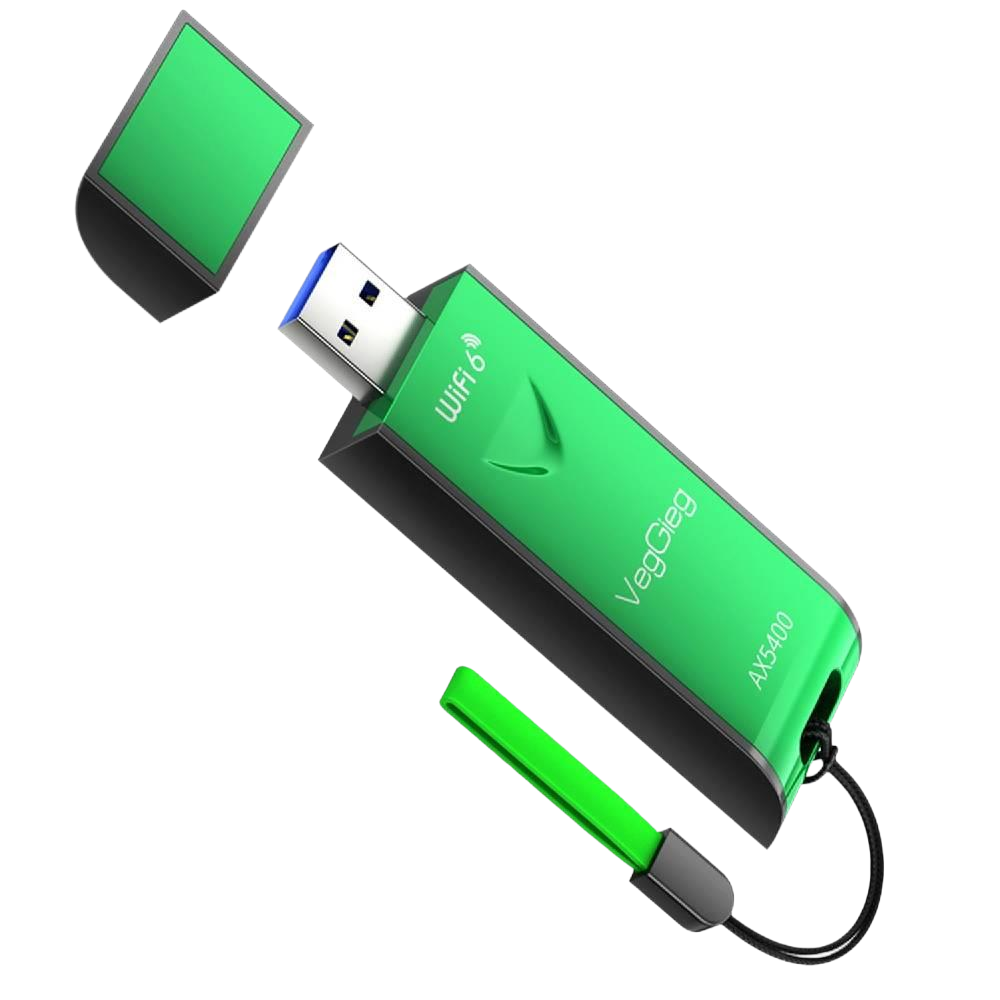 VegGieg 5400 Mbps 2.4GHz/5GHz/6GHz Tri Band Alıcı Verici USB Wifi 6 Adaptör