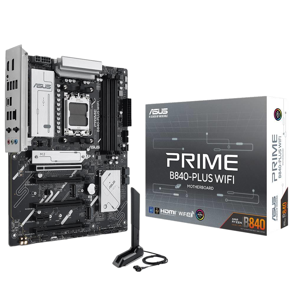 ASUS PRIME B840-PLUS WIFI 7600MHz OC DDR5 Soket AM5 M.2 HDMI DP ATX Anakart