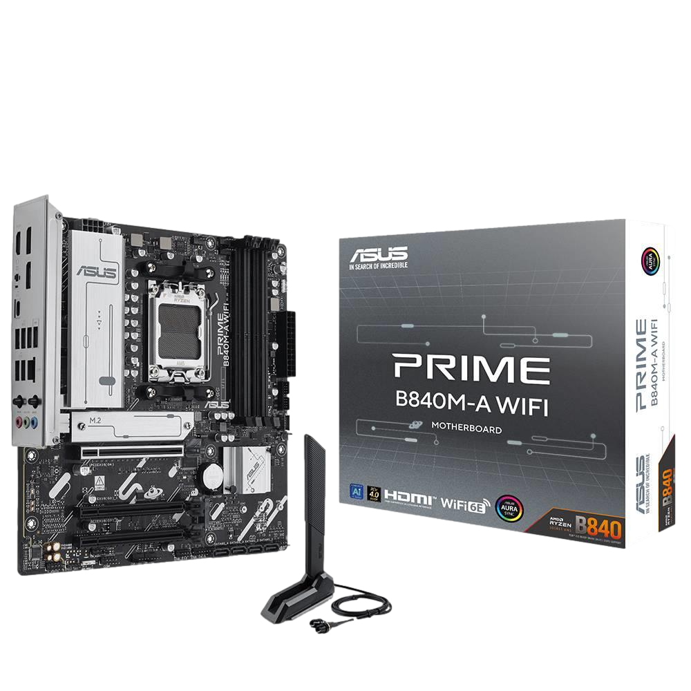 ASUS PRIME B840M-A WIFI 7600MHz OC DDR5 Soket AM5 M.2 HDMI DP mATX Anakart