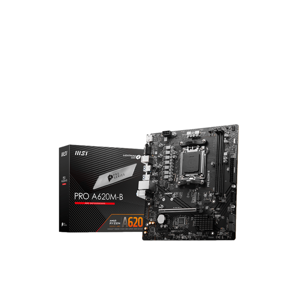 MSI PRO A620M-B 6800MHz OC DDR5 Soket AM5 M.2 USB 3.2 HDMI mATX Anakart