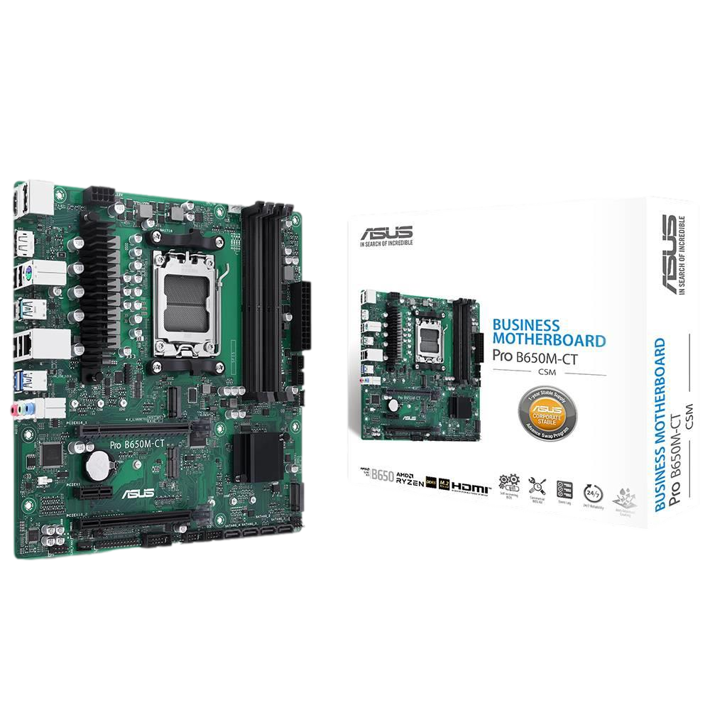ASUS PRO B650M-CT-CSM 7600MHz OC DDR5 Soket AM5 HDMI DP M.2 USB 3.2 mATX Anakart