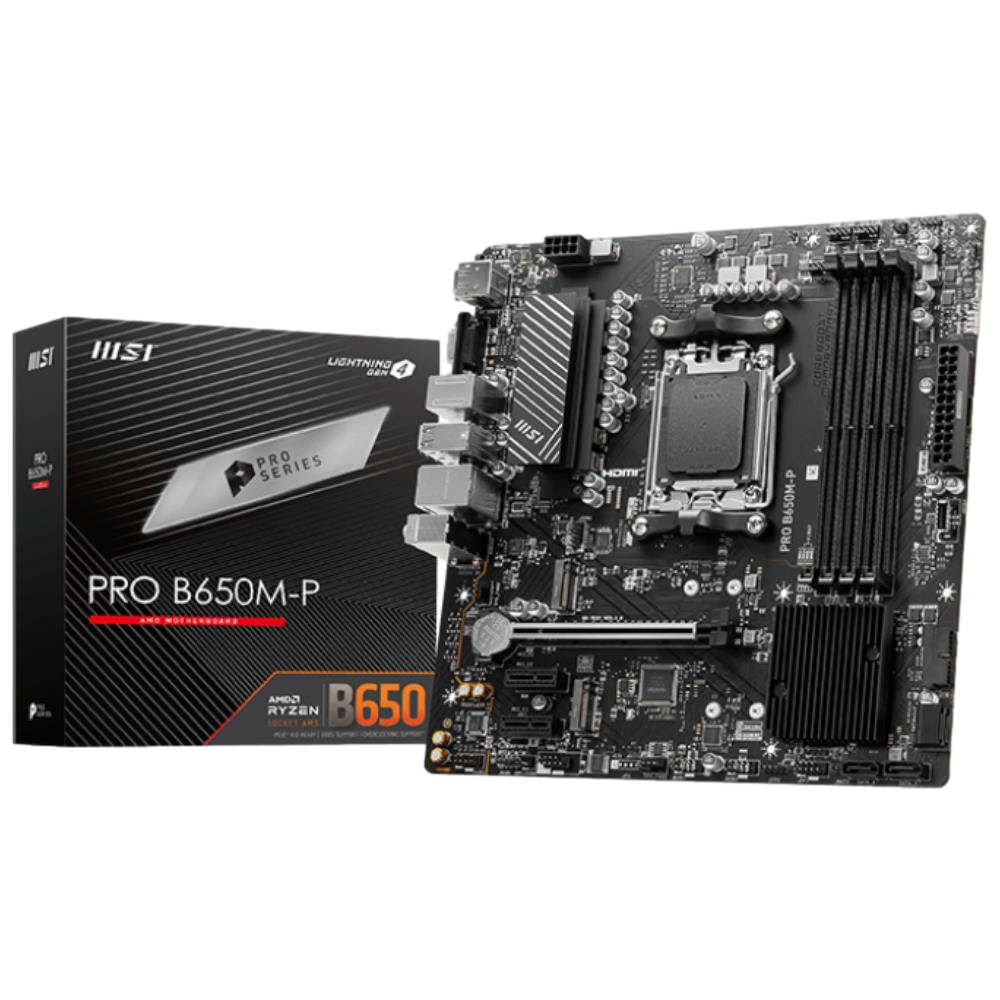 MSI PRO B650M-P 6000MHz(OC) DDR5 Soket AM5 M.2 HDMI DP VGA mATX Anakart