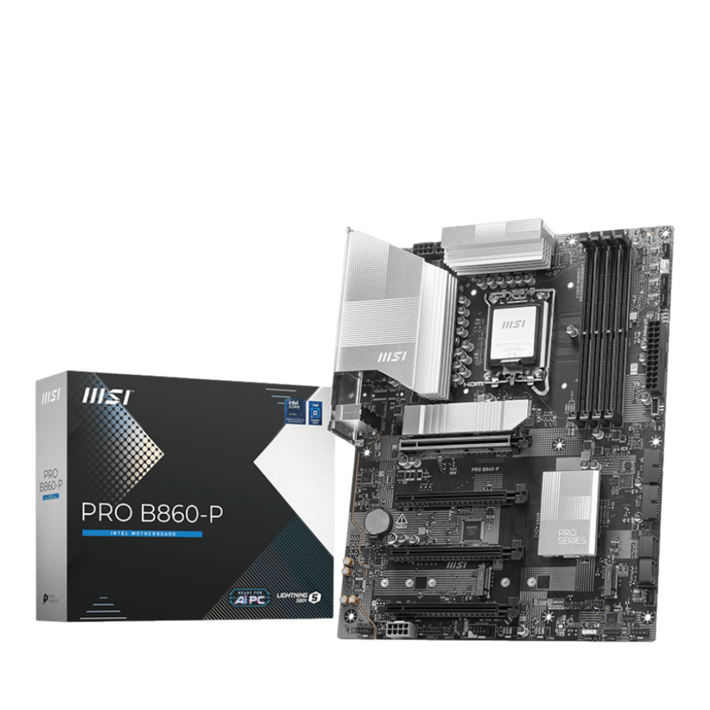 MSI PRO B860-P 8600MHz OC DDR5 Soket 1851 M.2 USB4 Thunderbolt4 HDMI DP ATX Anakart
