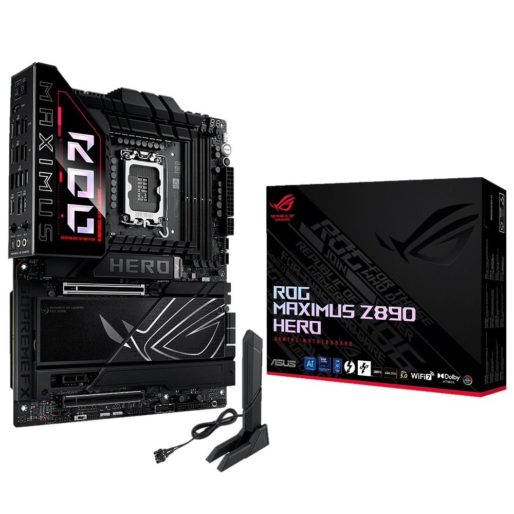 ASUS ROG MAXIMUS Z890 HERO 9200MHz OC WIFI 7 DDR5 Soket 1851 M.2 HDMI Thunderbolt 4 ATX Anakart