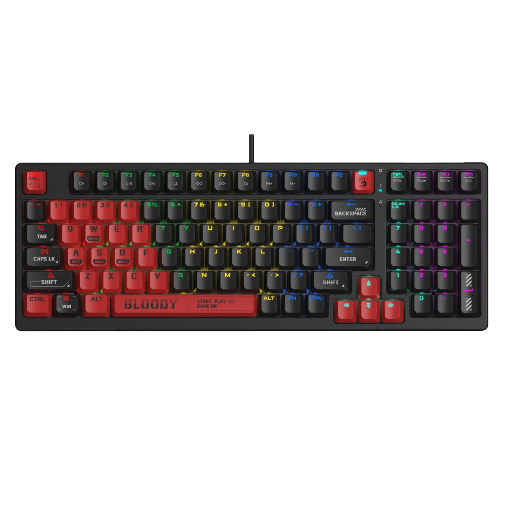 A4Tech Bloody S98 FIRE BLACK Hot Swappable Kablolu RGB Mekanik Gaming Klavye