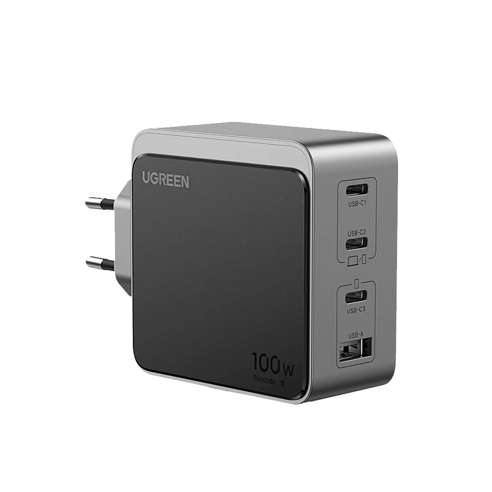 UGREEN Nexode Air 100W GaN Type-C QC PD 3xUSB-C, 1xUSB-A Hızlı Şarj Cihazı Gri
