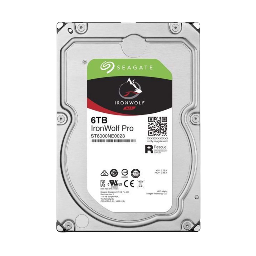 Seagate 6TB Ironwolf Pro 256MB 7200rpm 3.5  SATA 3.0 NAS Harddisk