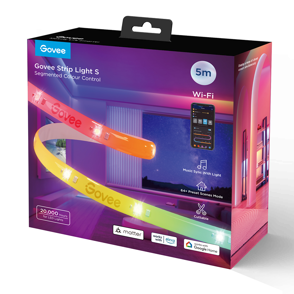 GOVEE RGBICW WiFi+BT Silikon Kaplamalı 5M LED Şerit