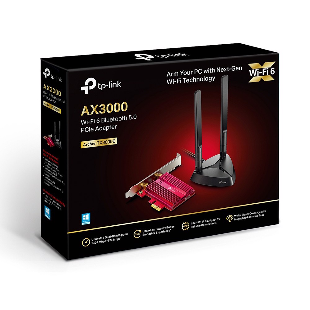 TP-LINK ARCHER TX3000E AX3000 Wi-Fi 6 Bluetooth 5.0 PCIe Adaptör