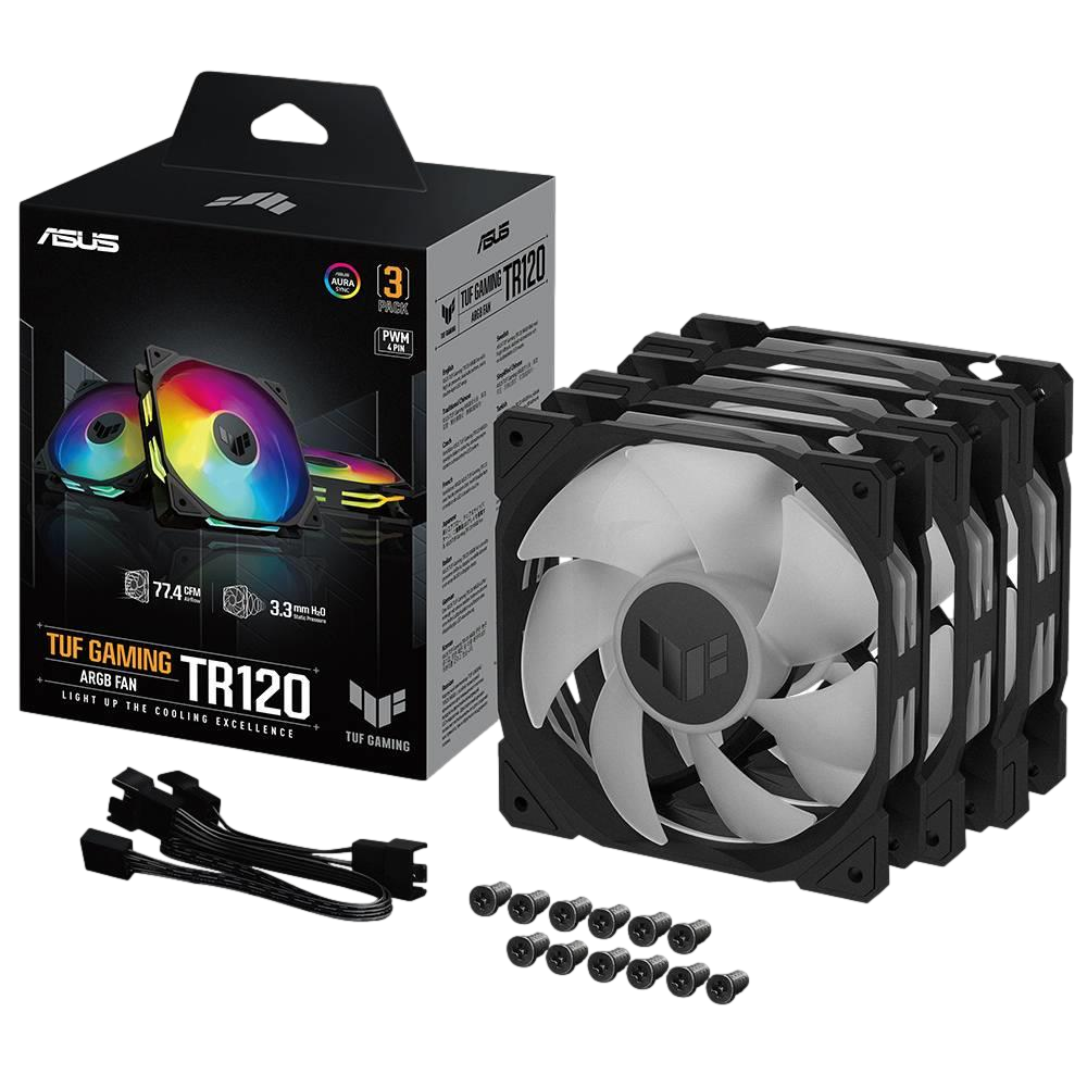 ASUS TUF GAMING TR120 ARGB 120mm Üçlü Siyah Kasa Fanı
